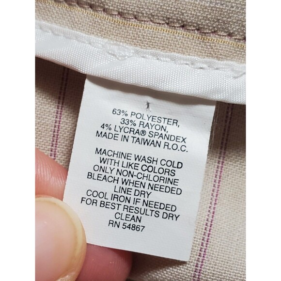 Express Pants Women 6 Design Studio Publicist Tan White Pin Stripe Y2K 2K Flared - Picture 6 of 7